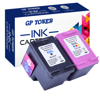 2x Tinten für HP 62XL OfficeJet 5740 5742 5745 8000 8045 - GP-H62XL BK+CMY - Set
